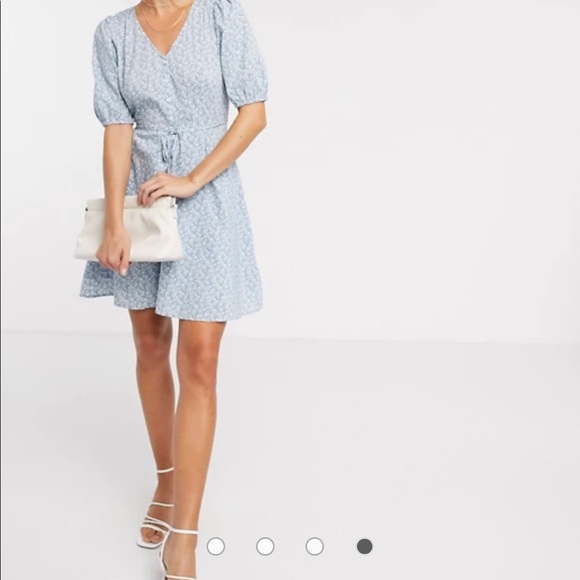 NWT & Other Stories Cotton Floral Tie Waist Dress - Picture 6 of 6